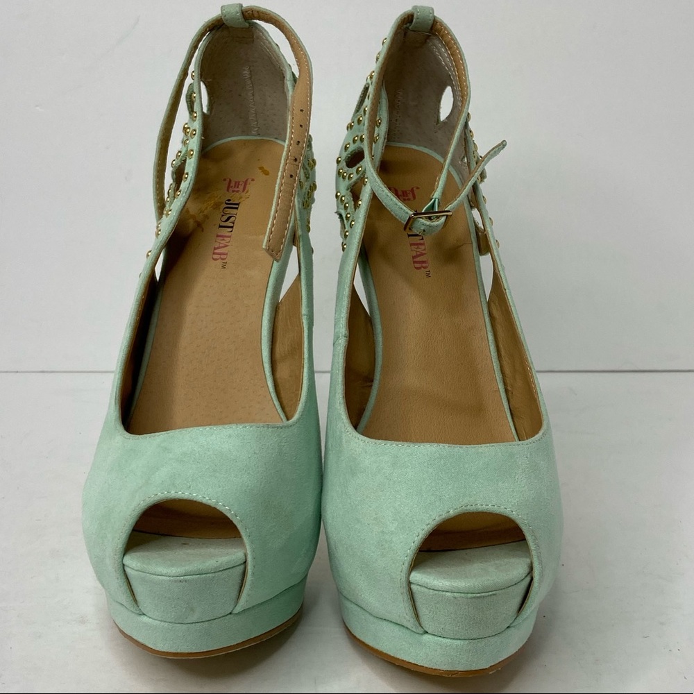 JustFab Naples mint heels